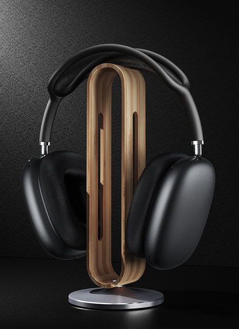 Suporte para Headphone em Alumínio e Madeira Natural